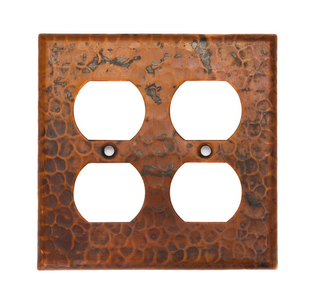 Plaque d'interrupteur cuivre double, 4 trous