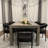 Modern Upholstered Dining Chair with Curved Arms-1564777832