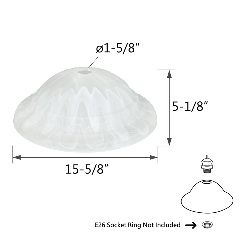 5.12'' H x 15.62'' W Glass Bowl Ceiling Fan Bowl Shade