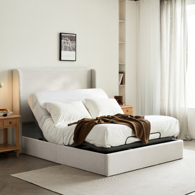 Queen Size Adjustable Bed Base With Electric Base, Wireless Remote, And Massager, Suitable For Bedroom A Range Of Mattress Options Frame, Massaging Function, Compatibility Different Types