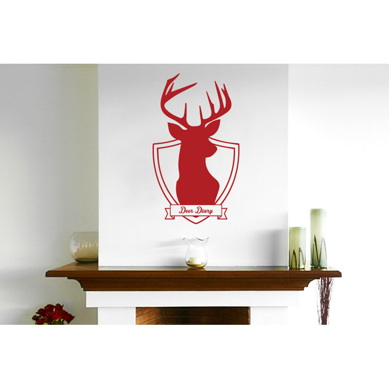 Animals Wall Decal, Dark Red, Large