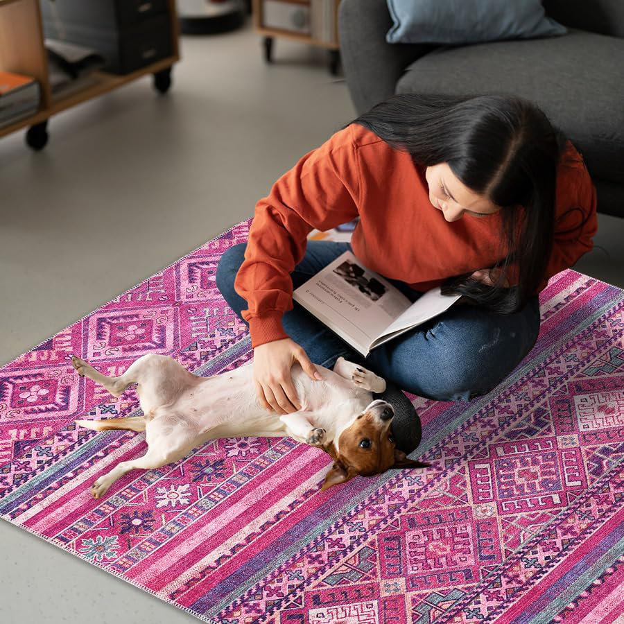 Washable Carpet Pad Throw Rug for Living Room Non Slip Area Rugs Soft Indoor Mat Entryway Rug-1322P