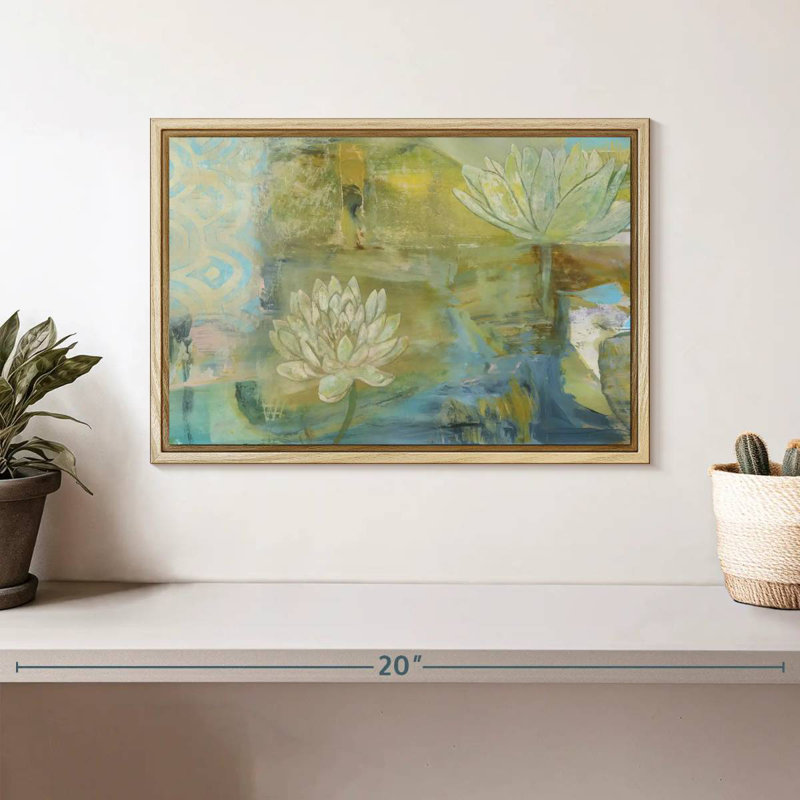 Lotus Dream, Cadre flottant en bois naturel, 13 po x 9 po