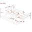 Lit plateforme simple en bois noyer avec garde-corps et 2 tiroirs de rangement, structure en bois massif-646110030-646110031