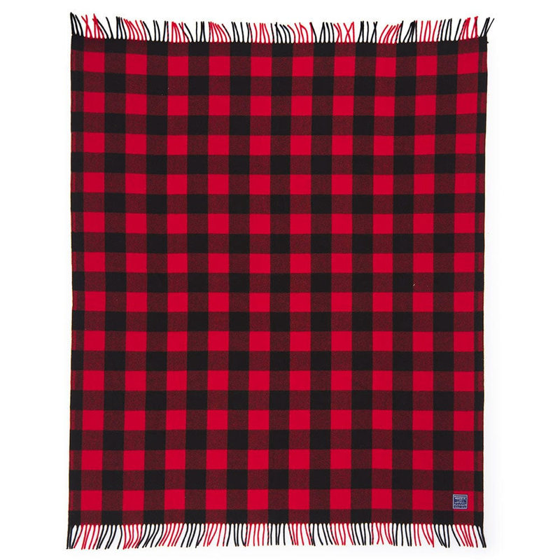 Jeté en laine Buffalo Check, Rouge / noir