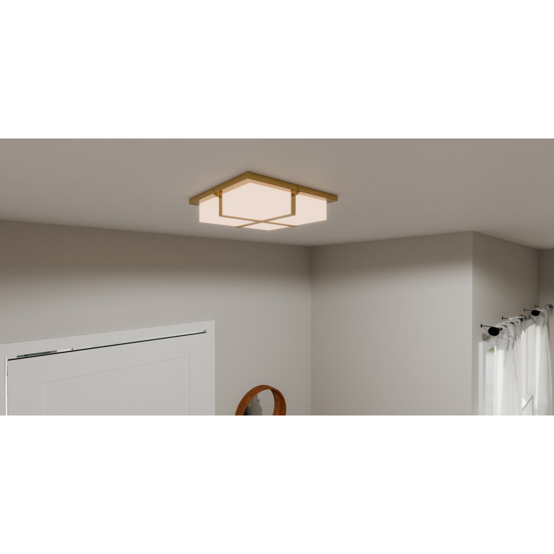 Makrina Integrated LED Flush Mount, Brushed Gold