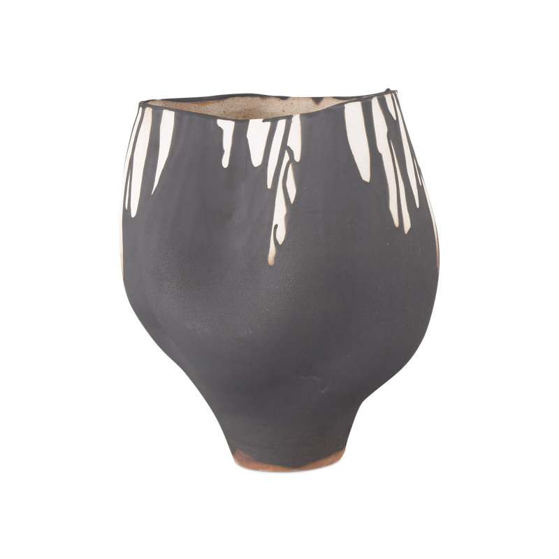 Grand vase Inoue, H 12 po x l 11 po x P 9,75 po