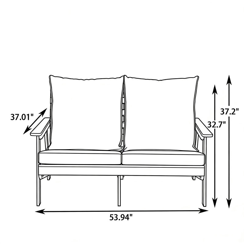 Canapé de patio durable avec tissu en oléfine résistant aux rayons UV et quincaillerie en acier inoxydable pour une utilisation extérieure toute l'année