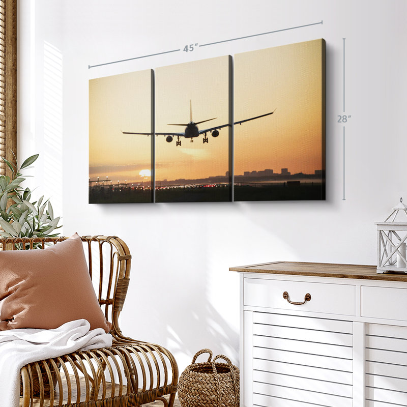 «Sunrise Air plane» sur, H 28 po x l 45 po x P 1,25 po