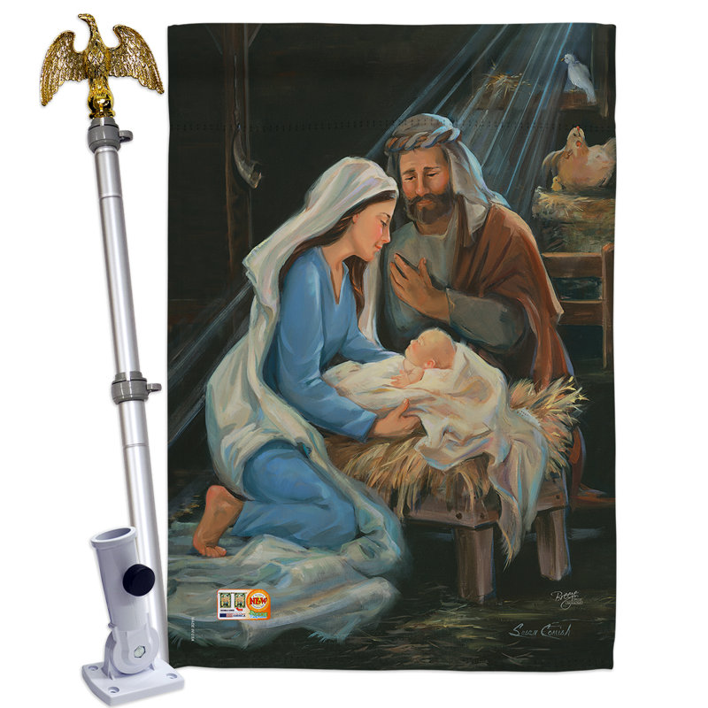 Double Sided 40'' H x 28'' W Polyester Christmas Flag Set
