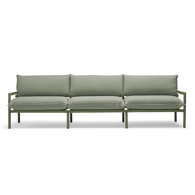 Canapé d'extérieur réversible de 105 po de largeur avec coussins Sunbrella, Olive
