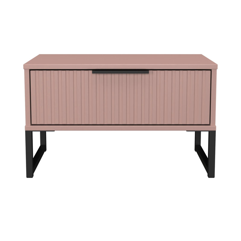 Bernat End Table, Pink/Black