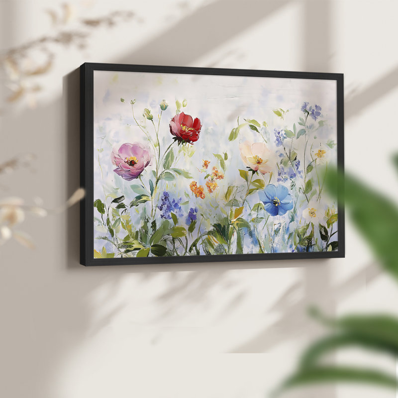 Série florale - XXV III - reproduction encadrée - réarmable, H 16 po x l 20 po, Noir, noir, noir, noir