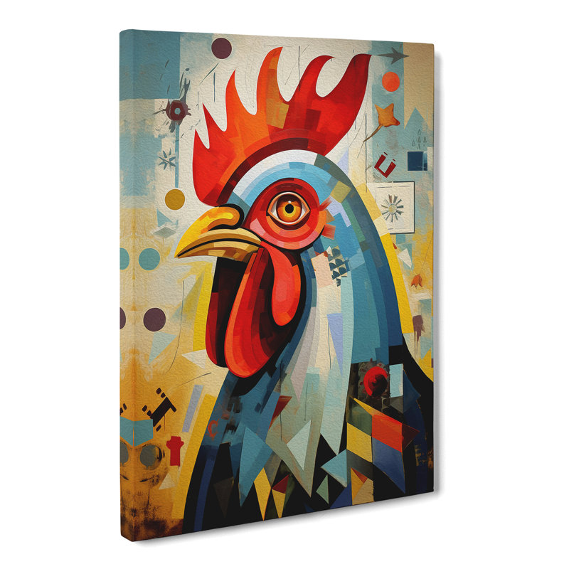 Chicken Constructivism - Wrapped Canvas Print, 50cm H x 35cm W x 3cm D
