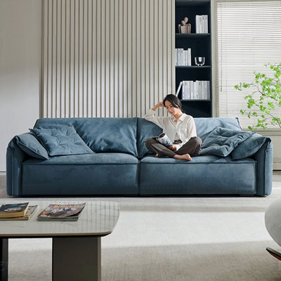 Blue Polyester Modular Sofa cushion Threeseat