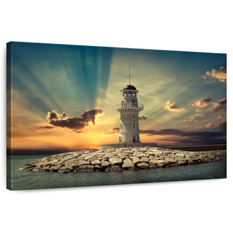 Aletra Majestic Lighthouse Sunset, 30" H x 45" W