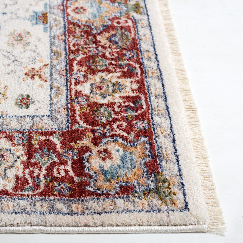 Elegant Ivory Square Hand-Knotted Wool & Synthetic Rug - 79" x 79"