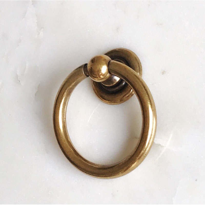 Drawer Large Ring Pull, Antique Brass