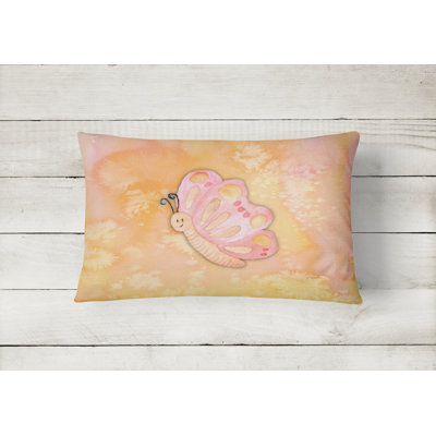  Butterfly Watercolor Lumbar Pillow