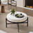 30.7" W Chenille Upholstered Round Ottoman With Adjustable Metal Legs-254646243