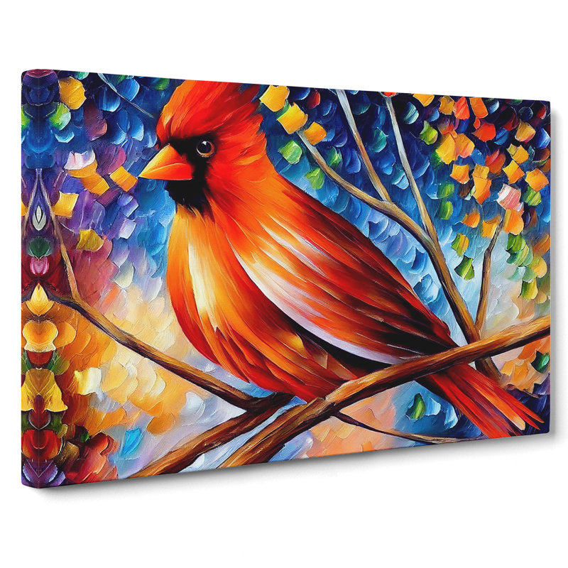 Cardinal Bird Vol.1 Abstract - Wrapped Canvas, 50cm H x 76cm W x 3cm D
