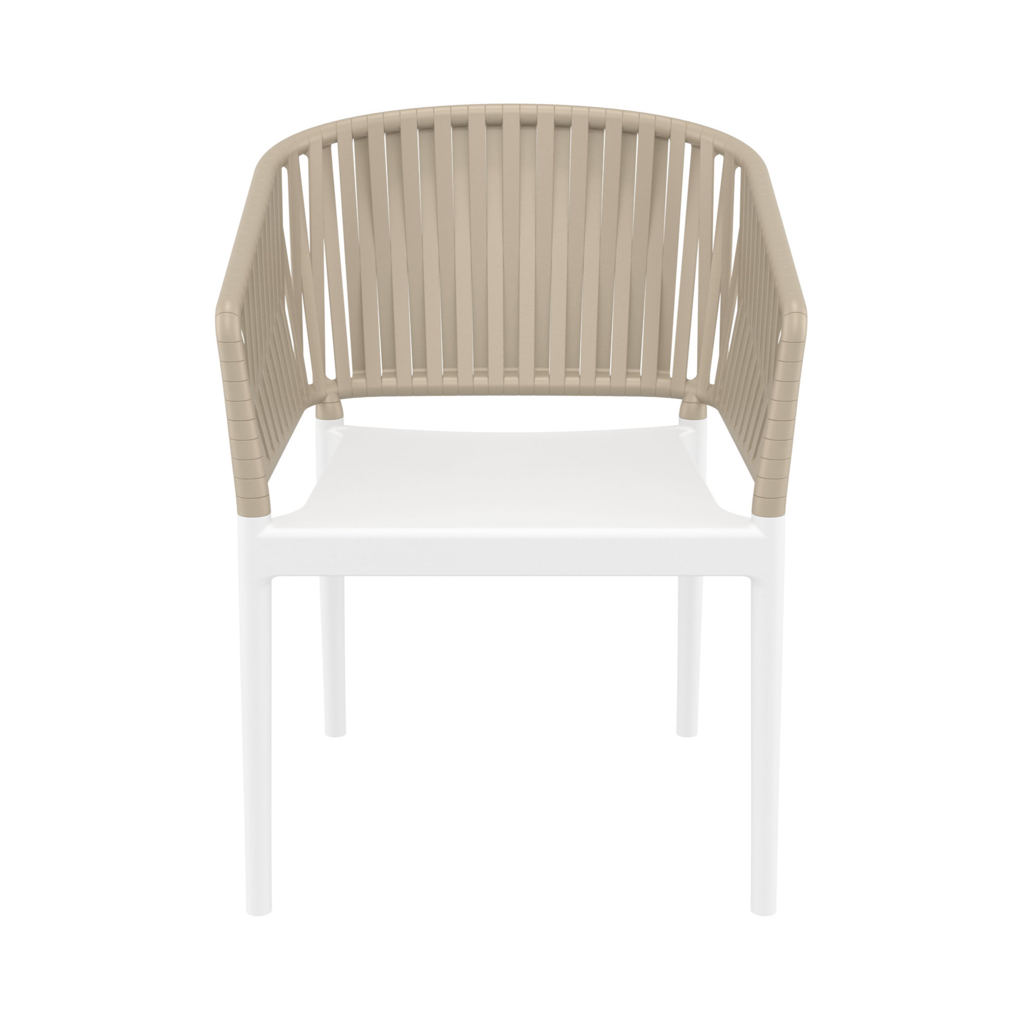 Newport Outdoor Stacking Dining Armchair, Taupe/White