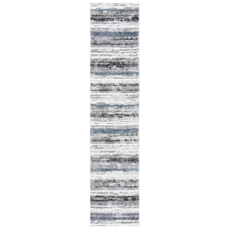 Tapis gris / bleu Southport, Tapis de couloir 2 pi x 9 pi
