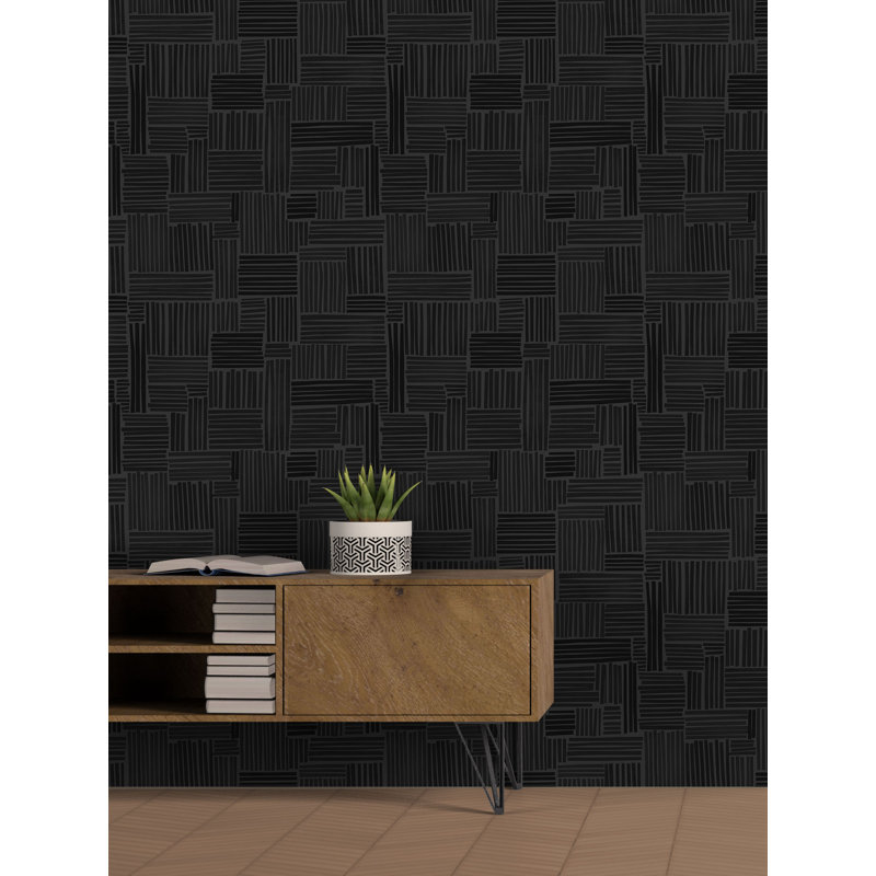 Geometric Wallpaper by Susan Hable, Black/Gray