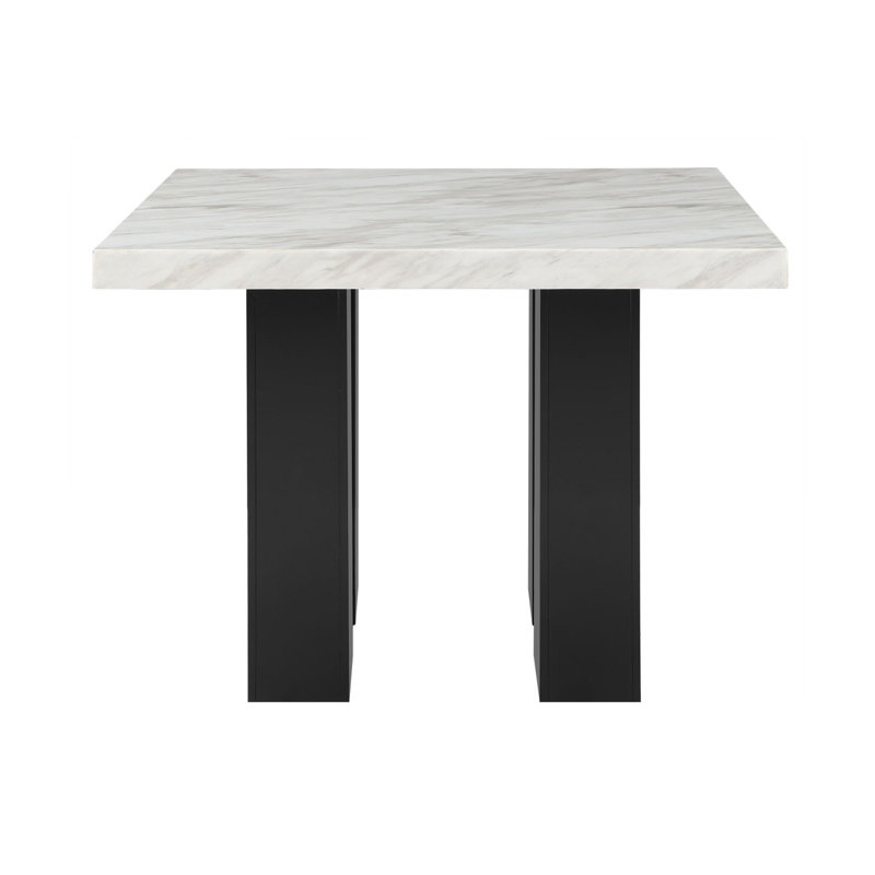 Ensemble de table de salle à manger MIKHA, Noir, Blanc