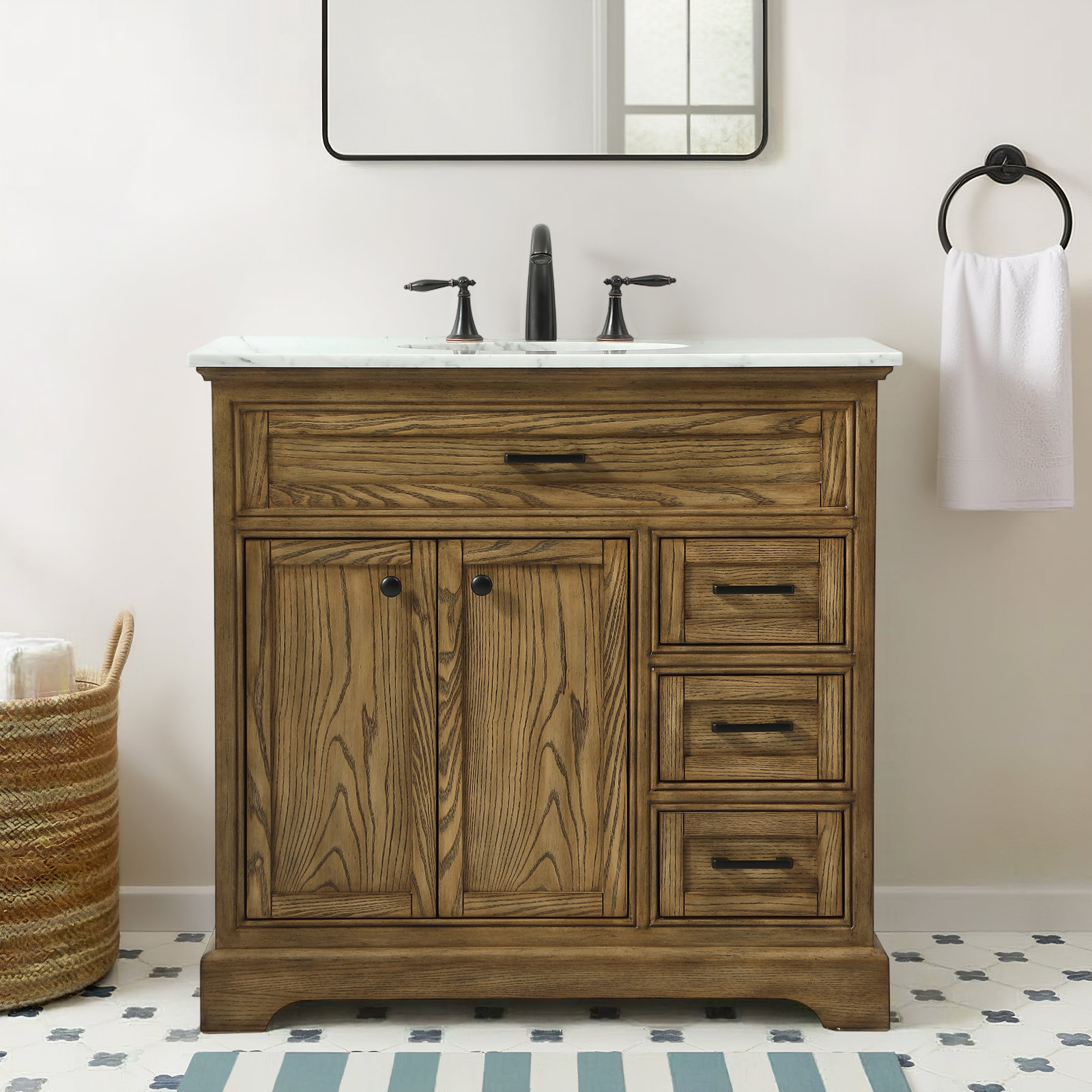 Hermes 36'' Single Bathroom Vanity, Driftwood