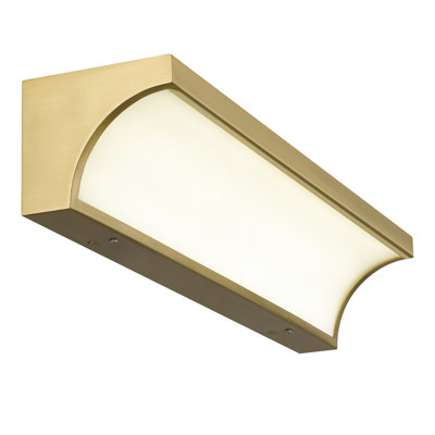 Barre de meuble-lavabo à DEL intégrée 24 po, finition laiton antique, écoénergétique, 330 lumens 12 W, 3 températures de couleur sélectionnables, à intensité variable avec les gradateurs compatibles, diffuseur en verre sérigraphié, tracas
