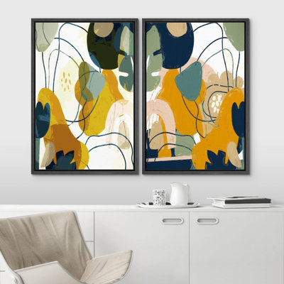 Illustration de formes abstraites en forme de feuille Mid-Century en forme de feuille de boho moderne