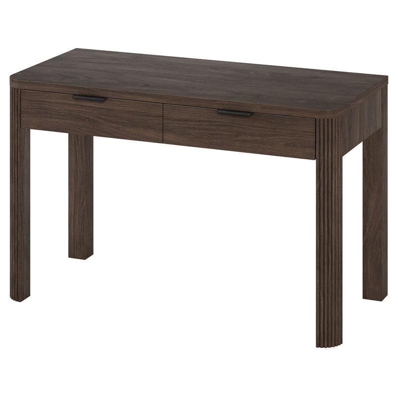 Lonsdale 48" Wide Rectangular Fluted Desk in Alder Brown, Alder Brown