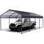 Abri d'auto en métal robuste 12 x 21 pi avec toit en acier galvanisé, ensembles d'abri d'auto en acier 