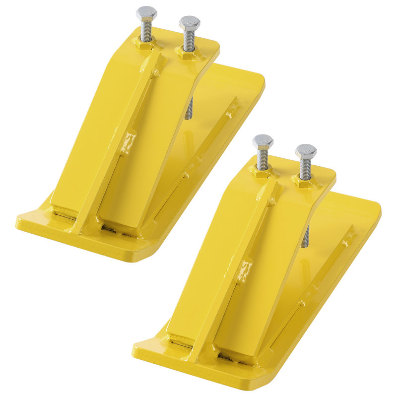 2-Pack  Heavy Duty Steel Tractor Bucket Edge Guards, Ski Skid Protectors with Grade 8.8 Double Lock Nuts, Turf Protection for Snow Removal & Gravel Spreading, Fits Tractor & Mini Excavator Attachments
