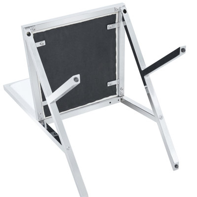 4-Pack Gold Metal Framed White PU Dining Chairs: Ergonomic Design, A Simple And Luxurious Choice.Featuring Uniquely Designed Gold Metal Legs.