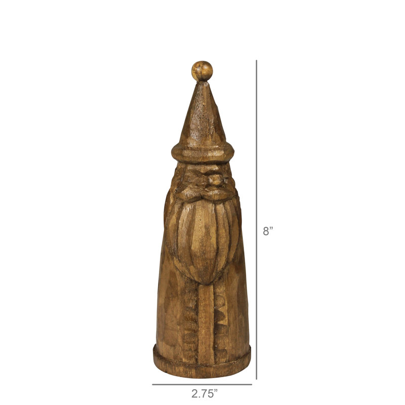 Père Noël, bois - Lrg, H 8 po x l 2,75 po x P 2,75 po