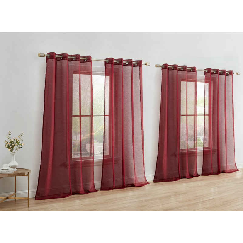 Sudley Sheer Curtain, 54" W x 72" L, Burgundy
