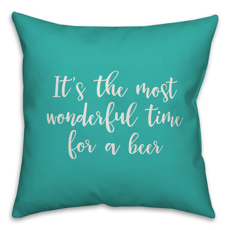  Coussin décoratif It's the Most Wonderful Time for a Beer, Bleu sarcelle, Housse de coussin