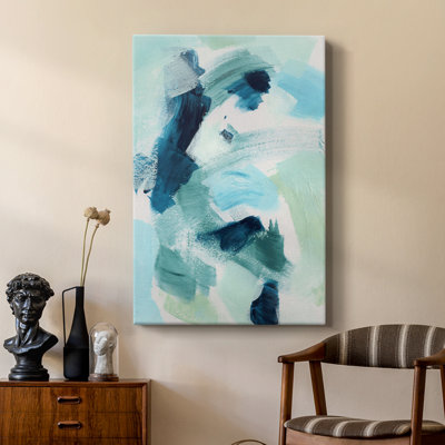 Teal Composition I -Custom Wrapped Gallery Cavas