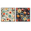 Della - Ensemble de 2 collages carrés botaniques abstraits-101848960-101848961