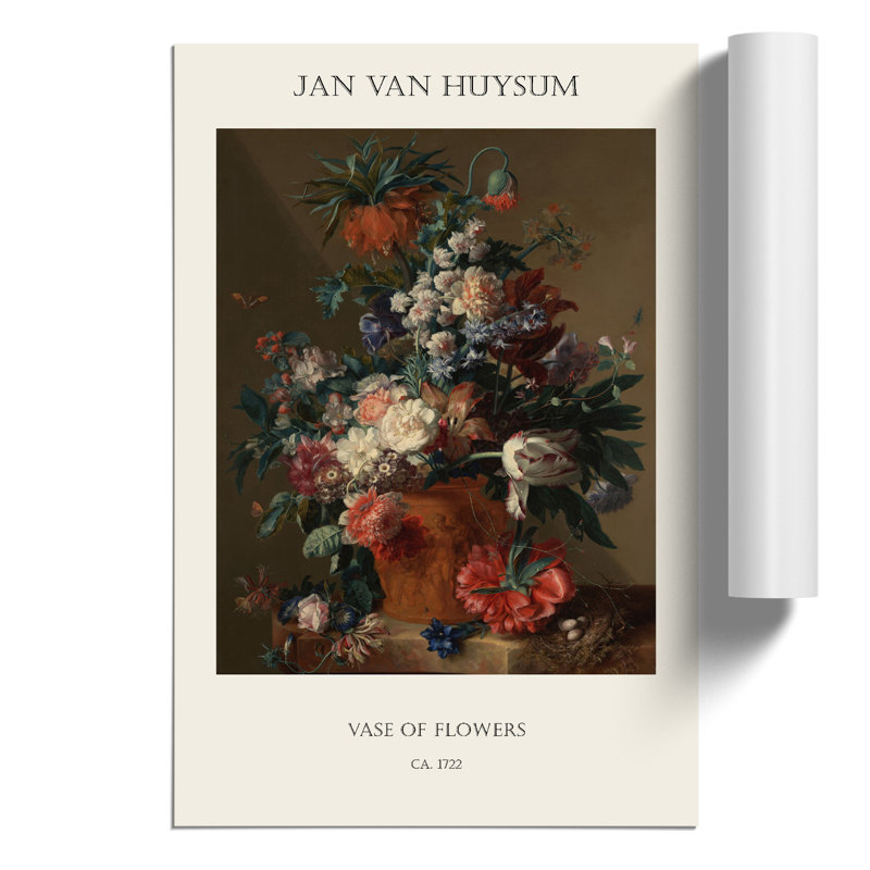 Still Life With Flowers Vol.13 by Jan Van Huysum - No Frame Print, 30cm H x 21cm W x 0.1cm D