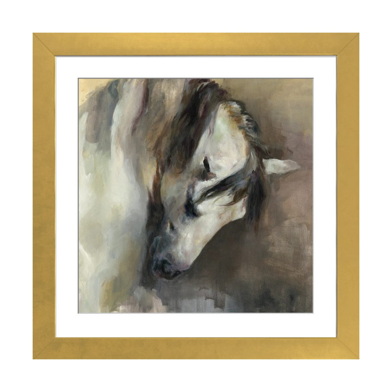 Classical Horse, Gold Open Corner Frame Paper, 24" H x 24" W x 1" D