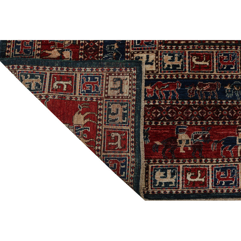 Aryana Wool Southwestern Area Rug in Red
