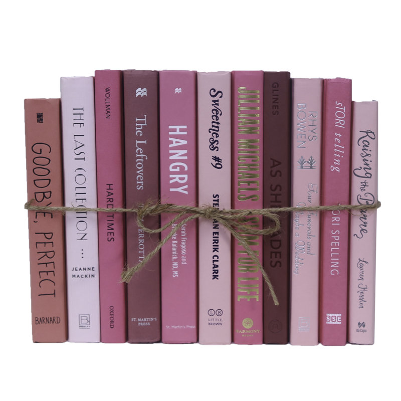 Livres décoratifs - Ensemble de livres roses - 1 pied de livres roses