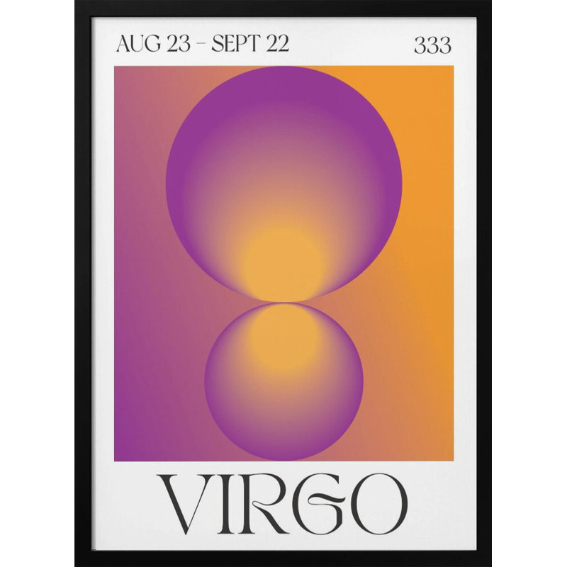 Pop Art & Retro "Virgo" Framed Print Wall Art, 10" H x 8" W 