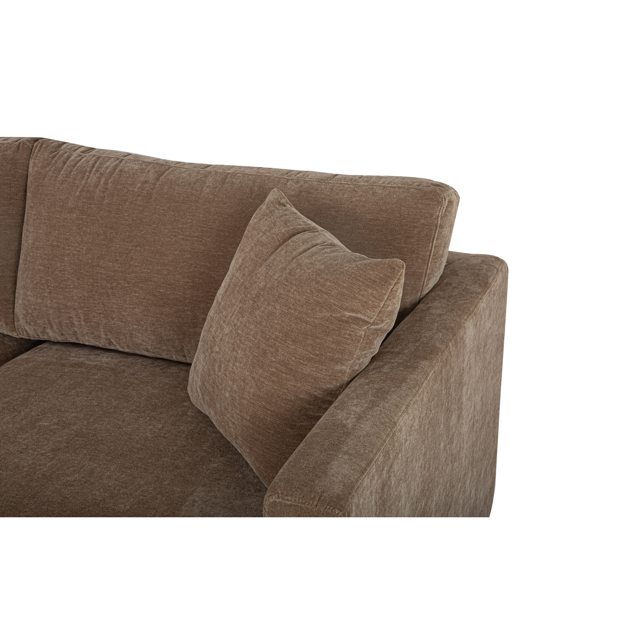 Vervino Upholstered Sectional, Camel Polyester, Left Hand Facing