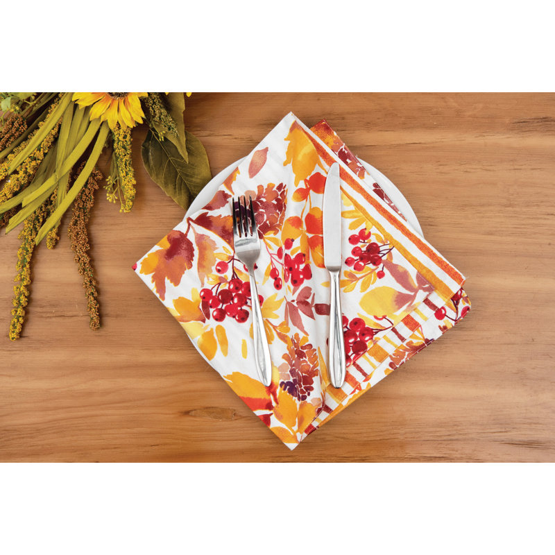 Mccroskey 100% Cotton Floral Square Napkin