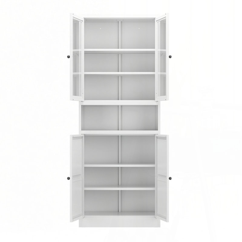 Armoire de cuisine en métal - 72 po de hauteur avec tablettes réglables, structure en acier inoxydable robuste, armoire autoportante pour cuisine / garde-manger / salle de bain