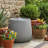12.99"H Gray Polyresin Outdoor Water Fountain, Bowl-Shaped Water Feature With LED Light For Patio Deck Yard Decor